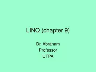 LINQ (chapter 9)