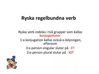 ryska regelbundna verb