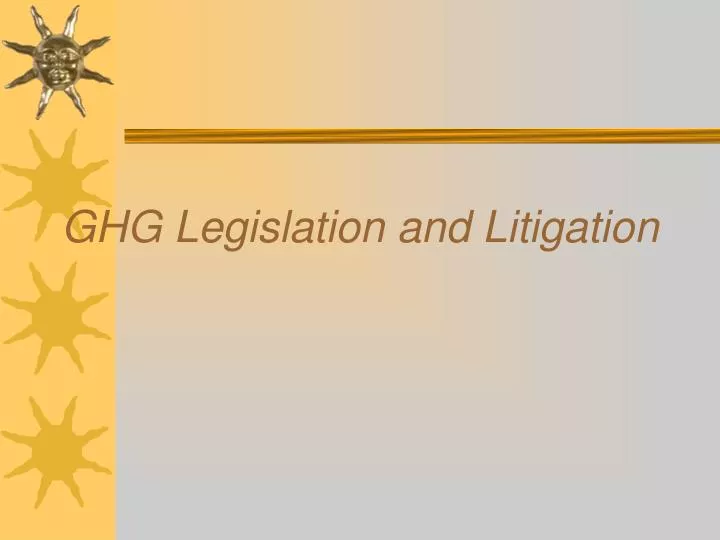 ghg legislation and litigation