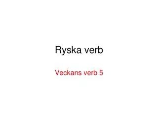 ryska verb