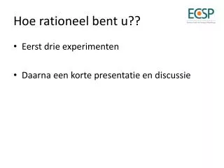 hoe rationeel bent u