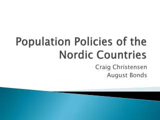 Population Policies of the Nordic Countries