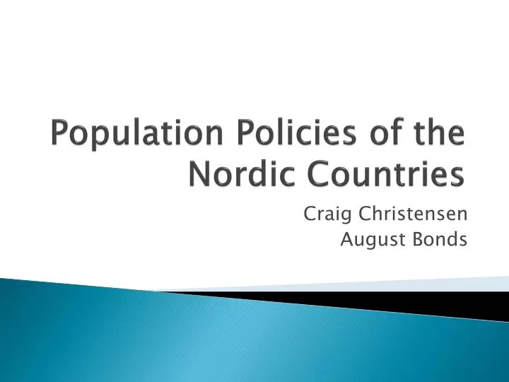 population policies of the nordic countries