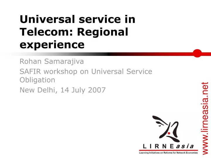 universal service in telecom regional experience