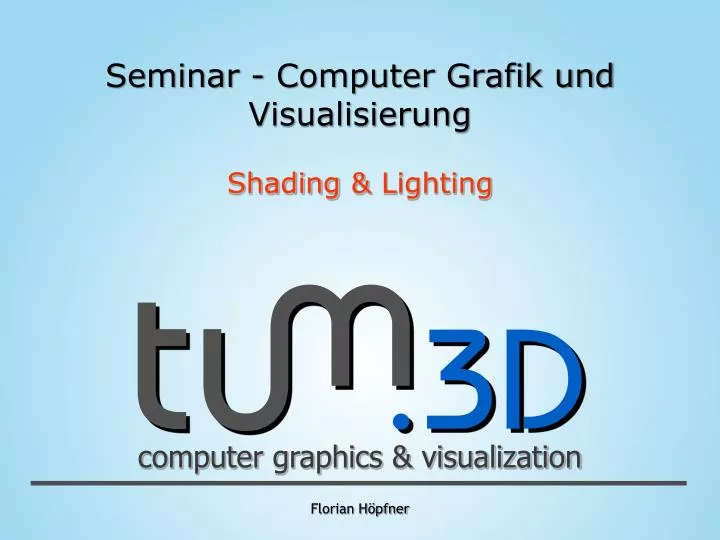 seminar computer grafik und visualisierung