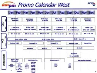 Promo Calendar West