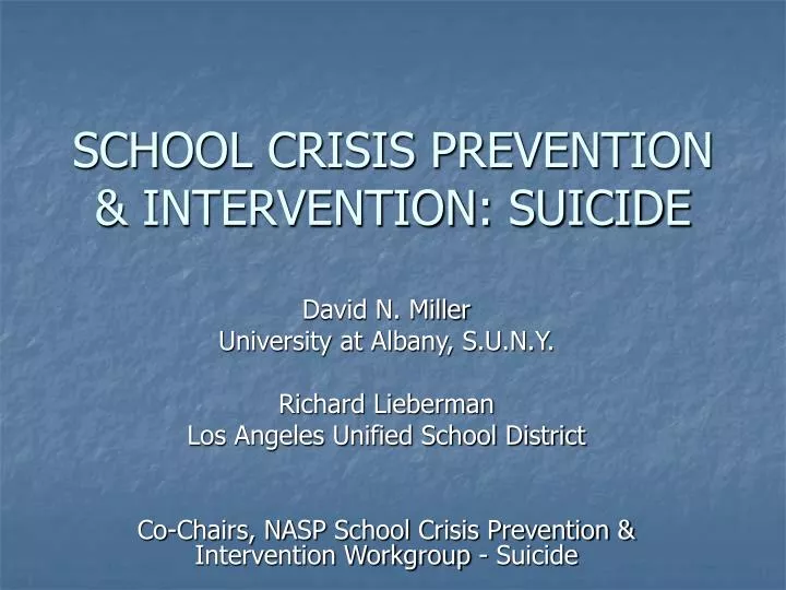school crisis prevention intervention suicide