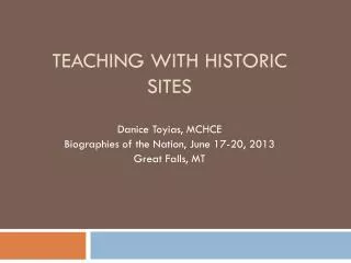 Teaching with historic sites
