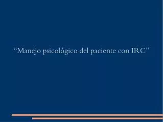manejo psicol gico del paciente con irc