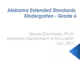 Alabama Extended Standards, Kindergarten - Grade 6