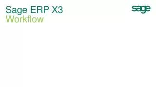 Sage ERP X3 Workflow