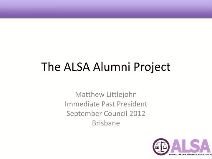 the alsa alumni project
