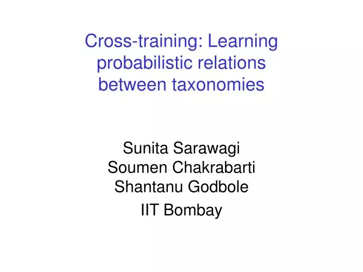 cross training learning probabilistic relations between taxonomies
