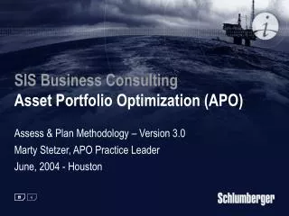SIS Business Consulting Asset Portfolio Optimization (APO)