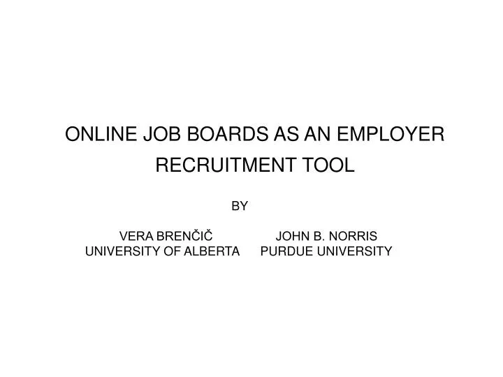online job boards as an employer recruitment tool
