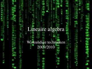 lineaire algebra