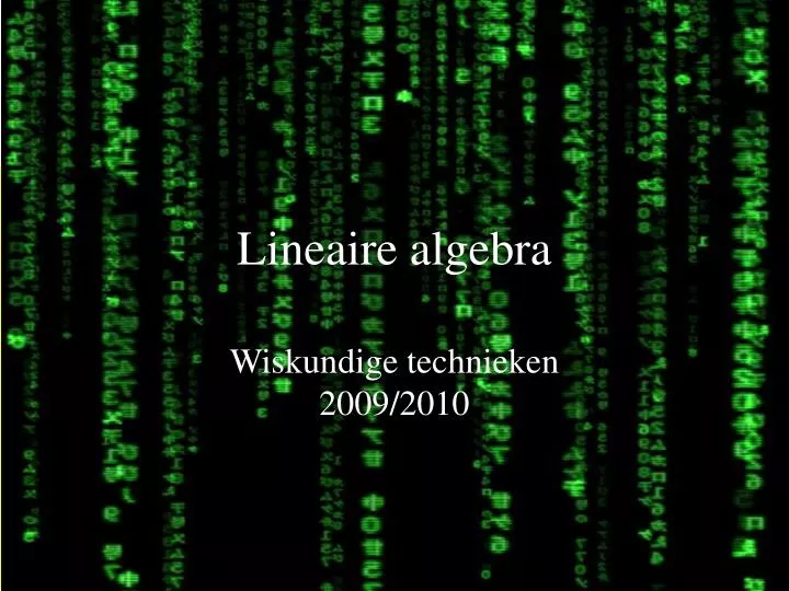lineaire algebra