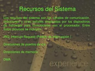recursos del sistema
