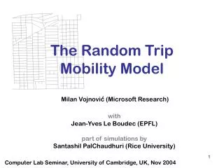 The Random Trip Mobility Model