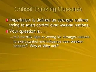 Critical Thinking Question
