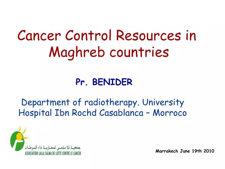 department of radiotherapy university hospital ibn rochd casablanca morroco