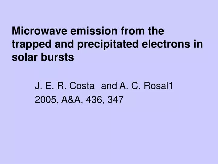 microwave emission from the trapped and precipitated electrons in solar bursts