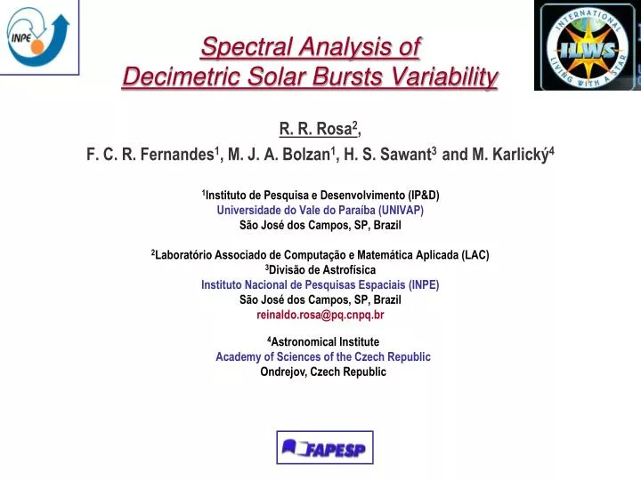 spectral analysis of decimetric solar bursts variability