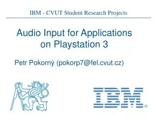 Audio Input for Applications on Playstation 3