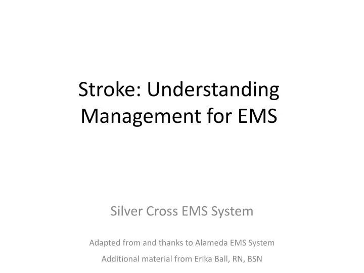 stroke understanding management for ems