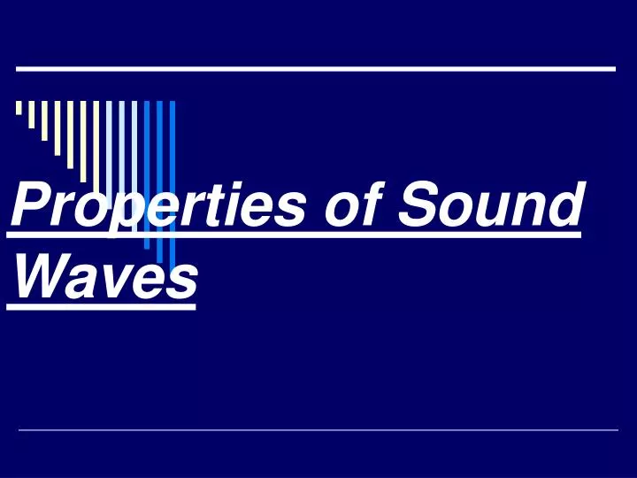 properties of sound waves
