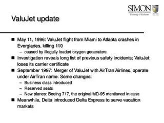 ValuJet update