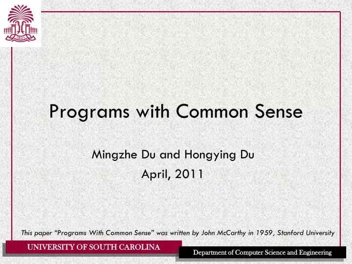 programs with common sense