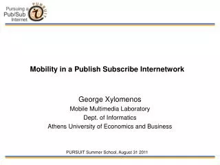 Mobility in a Publish Subscribe Internetwork