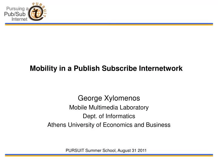 mobility in a publish subscribe internetwork