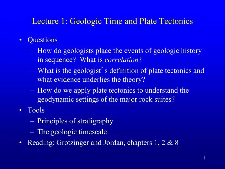 lecture 1 geologic time and plate tectonics