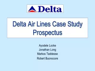 Delta Air Lines Case Study Prospectus