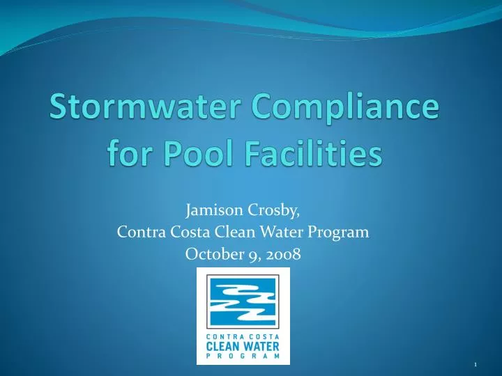 stormwater compliance for pool facilities