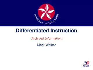 Differentiated Instruction Archived Information
