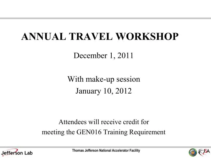 annual travel workshop