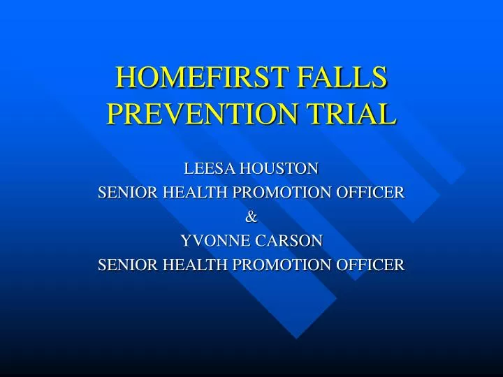 homefirst falls prevention trial