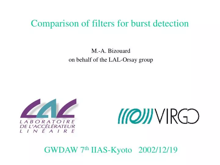 comparison of filters for burst detection