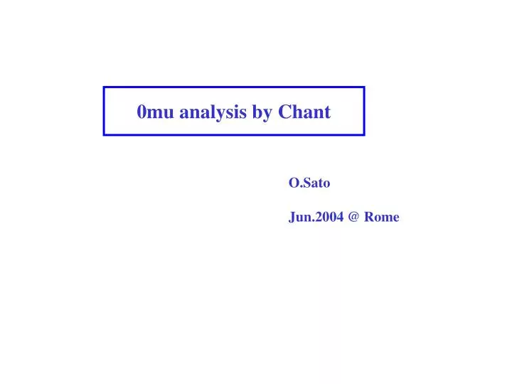 0mu analysis by chant
