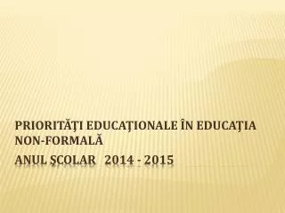 priorit i educa ionale n educa ia non formal