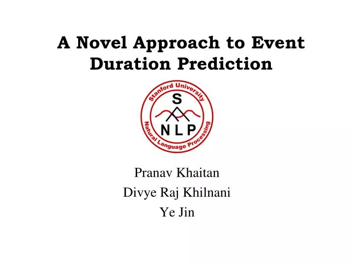 a novel approach to event duration prediction