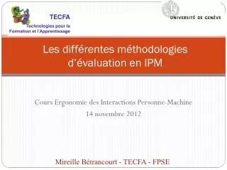 les diff rentes m thodologies d valuation en ipm