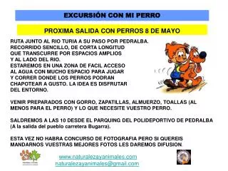 excursi n con mi perro