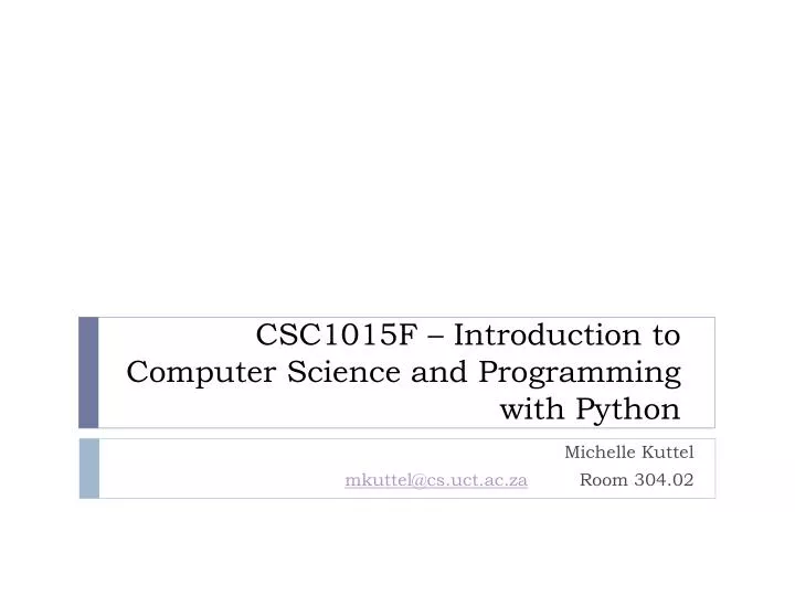 csc1015f introduction to computer science and programming with python