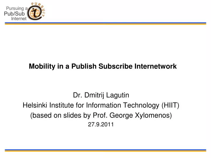 mobility in a publish subscribe internetwork