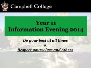 Year 11 Information Evening 2014
