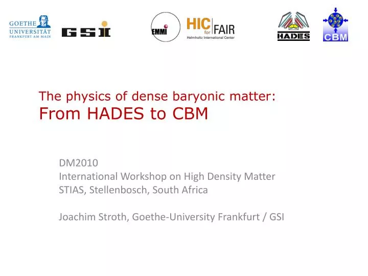 the physics of dense baryonic matter from hades to cbm